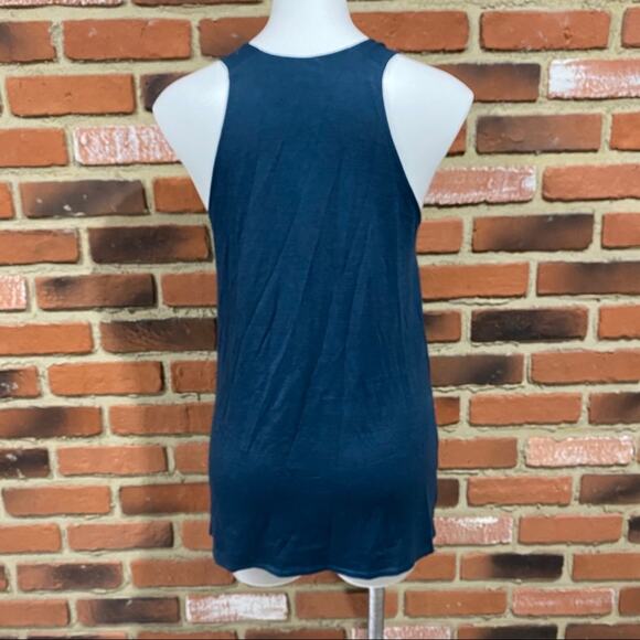 Aritzia Wilfred Free Split Hem Tank Top sz Small Teal - Picture 4 of 8